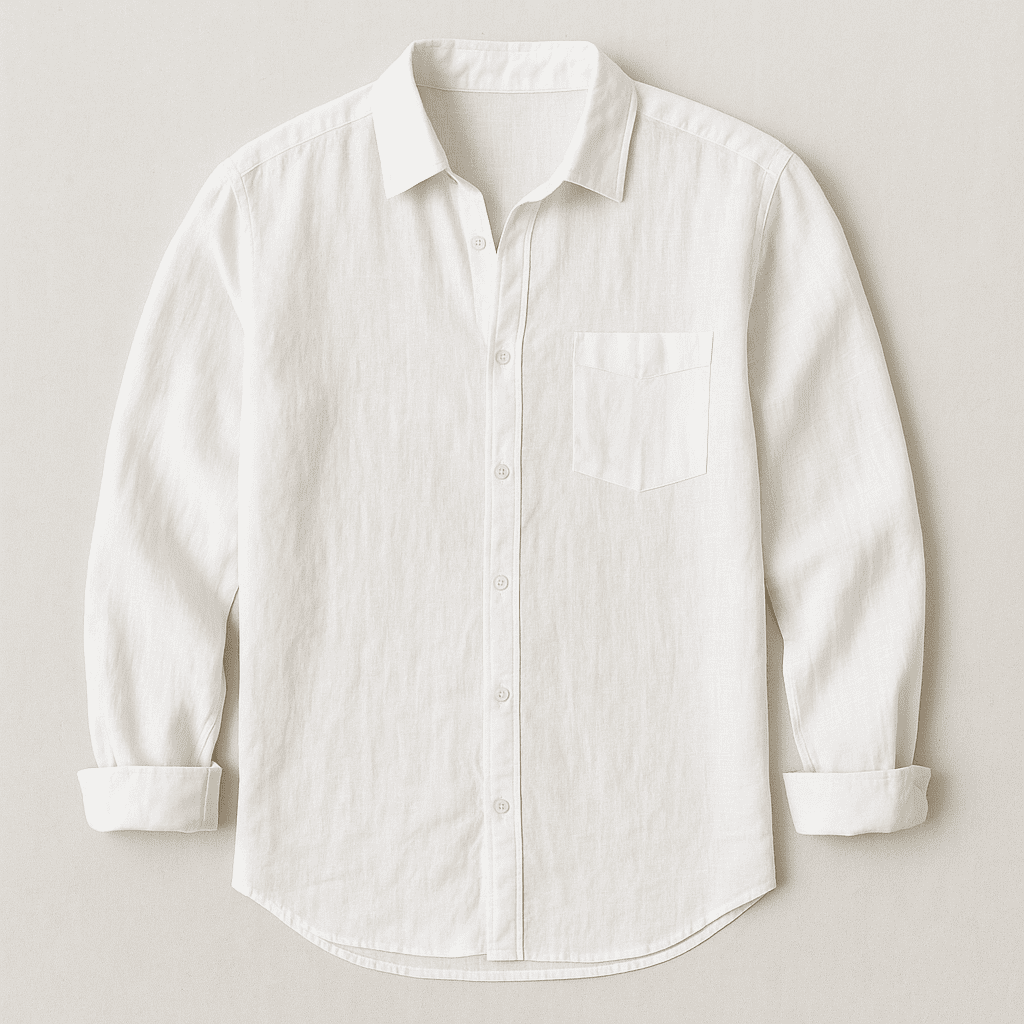 Oversized White Linen Button Down
